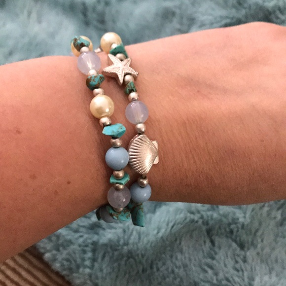 Set of 2 stretch beachy bracelets - Picture 2 of 4